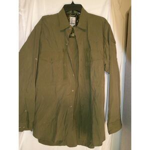 Tuckers‎ by Kenneth Gordon Olive Green Button-Up Shirt Casual Outdoor Wear XL